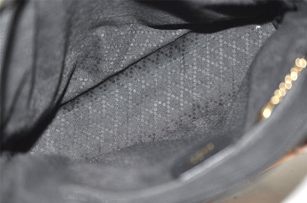 Authentic GUCCI Bamboo 2Way Shoulder Hand Purse Bag Suede Leather Black 2436J