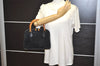 Authentic GUCCI Bamboo 2Way Shoulder Hand Purse Bag Suede Leather Black 2436J