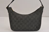 Authentic GUCCI Vintage Shoulder Bag Purse GG Canvas Leather 32160 Black 2437J