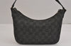 Authentic GUCCI Vintage Shoulder Bag Purse GG Canvas Leather 32160 Black 2437J