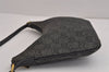Authentic GUCCI Vintage Shoulder Bag Purse GG Canvas Leather 32160 Black 2437J