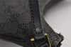 Authentic GUCCI Vintage Shoulder Bag Purse GG Canvas Leather 32160 Black 2437J
