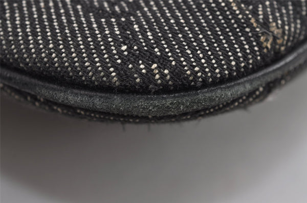 Authentic GUCCI Vintage Shoulder Bag Purse GG Canvas Leather 32160 Black 2437J