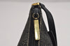 Authentic GUCCI Vintage Shoulder Bag Purse GG Canvas Leather 32160 Black 2437J