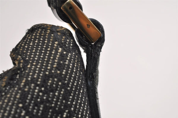 Authentic GUCCI Vintage Shoulder Bag Purse GG Canvas Leather 32160 Black 2437J