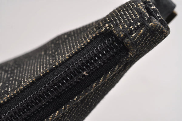 Authentic GUCCI Vintage Shoulder Bag Purse GG Canvas Leather 32160 Black 2437J