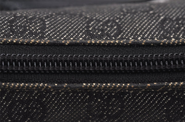 Authentic GUCCI Vintage Shoulder Bag Purse GG Canvas Leather 32160 Black 2437J