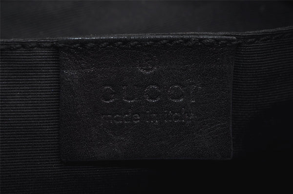 Authentic GUCCI Vintage Shoulder Bag Purse GG Canvas Leather 32160 Black 2437J