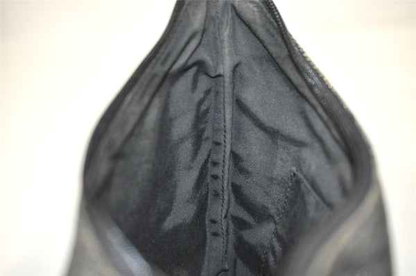 Authentic GUCCI Vintage Shoulder Bag Purse GG Canvas Leather 32160 Black 2437J