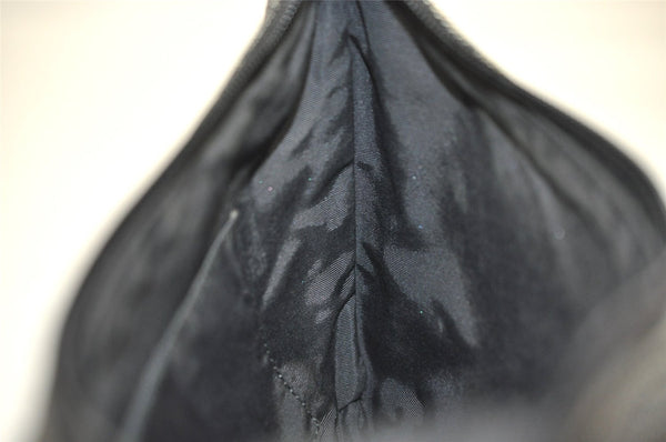 Authentic GUCCI Vintage Shoulder Bag Purse GG Canvas Leather 32160 Black 2437J