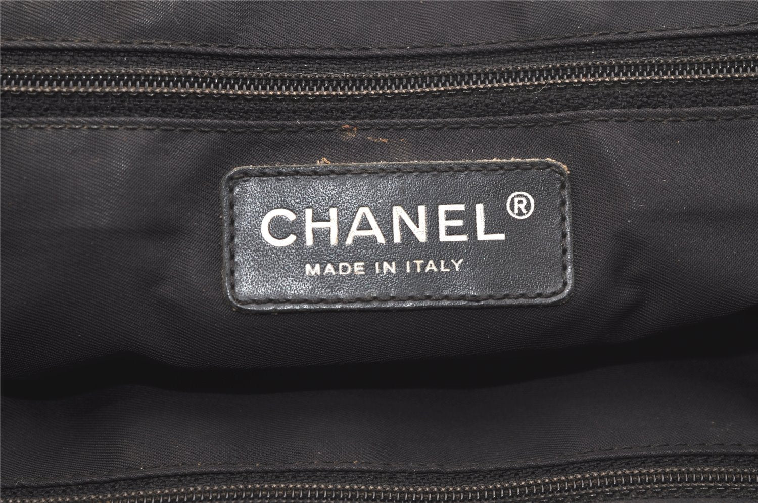 Authentic CHANEL New Travel Line Shoulder Tote Bag Nylon Leather Brown 2437K