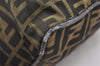 Authentic FENDI Vintage Zucca Shoulder Tote Bag Nylon Leather Brown 2438K