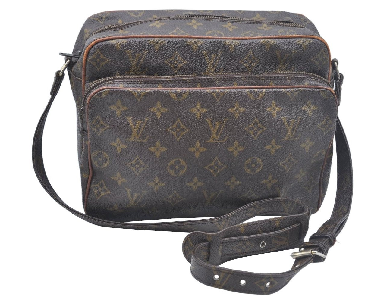 Authentic Louis Vuitton Monogram Nile Shoulder Cross Body Bag Old Model LV 2439J