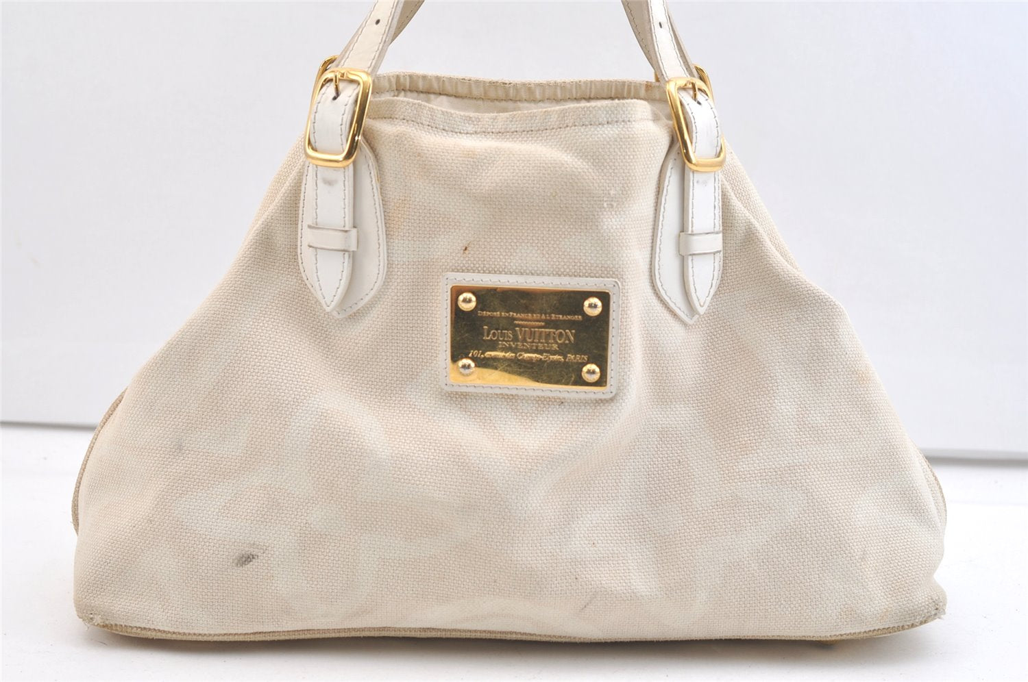 Authentic Louis Vuitton Cruise Line Tahitienne PM Tote Bag Beige M95674 LV 2439K