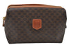 Authentic CELINE Macadam Blason Pattern Clutch Hand Bag PVC Leather Brown 2440J