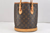 Authentic Louis Vuitton Monogram Bucket PM Shoulder Tote Bag M42238 LV 2440K