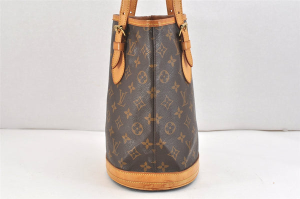Authentic Louis Vuitton Monogram Bucket PM Shoulder Tote Bag M42238 LV 2440K