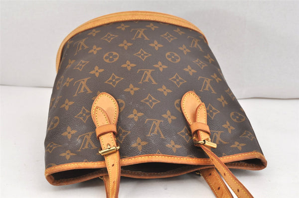 Authentic Louis Vuitton Monogram Bucket PM Shoulder Tote Bag M42238 LV 2440K