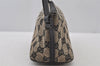 Authentic GUCCI Vintage Hand Bag Pouch Purse GG Canvas Leather 07198 Black 2441J