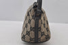 Authentic GUCCI Vintage Hand Bag Pouch Purse GG Canvas Leather 07198 Black 2441J