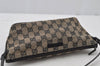 Authentic GUCCI Vintage Hand Bag Pouch Purse GG Canvas Leather 07198 Black 2441J