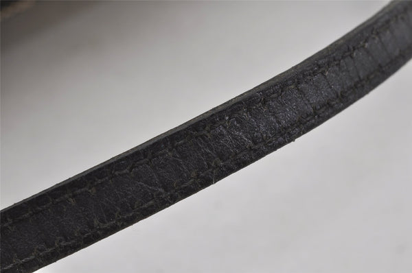 Authentic GUCCI Vintage Hand Bag Pouch Purse GG Canvas Leather 07198 Black 2441J