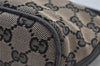 Authentic GUCCI Vintage Hand Bag Pouch Purse GG Canvas Leather 07198 Black 2441J