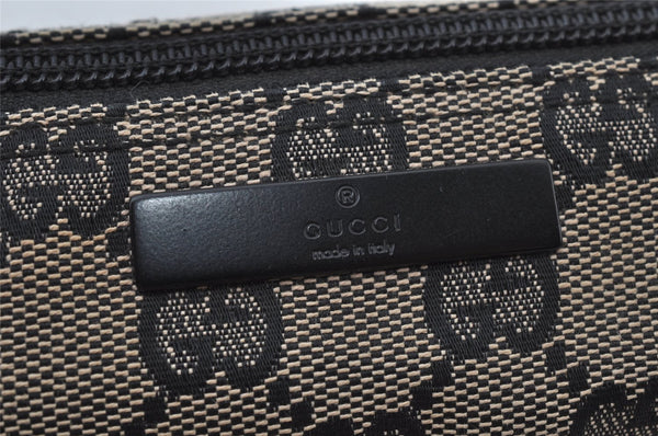 Authentic GUCCI Vintage Hand Bag Pouch Purse GG Canvas Leather 07198 Black 2441J