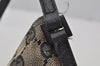 Authentic GUCCI Vintage Hand Bag Pouch Purse GG Canvas Leather 07198 Black 2441J