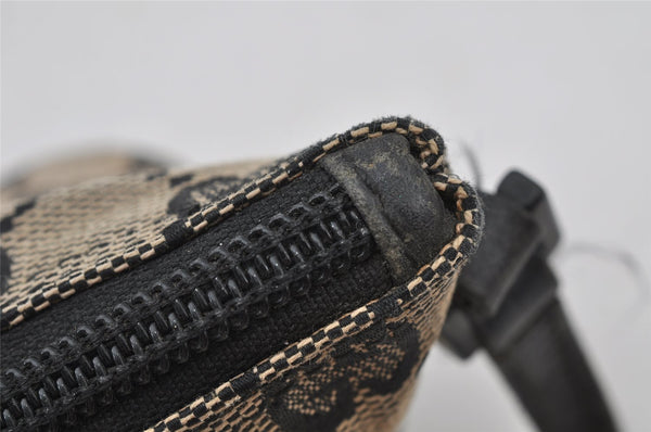 Authentic GUCCI Vintage Hand Bag Pouch Purse GG Canvas Leather 07198 Black 2441J