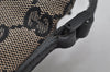 Authentic GUCCI Vintage Hand Bag Pouch Purse GG Canvas Leather 07198 Black 2441J