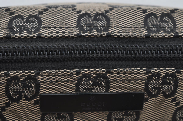 Authentic GUCCI Vintage Hand Bag Pouch Purse GG Canvas Leather 07198 Black 2441J