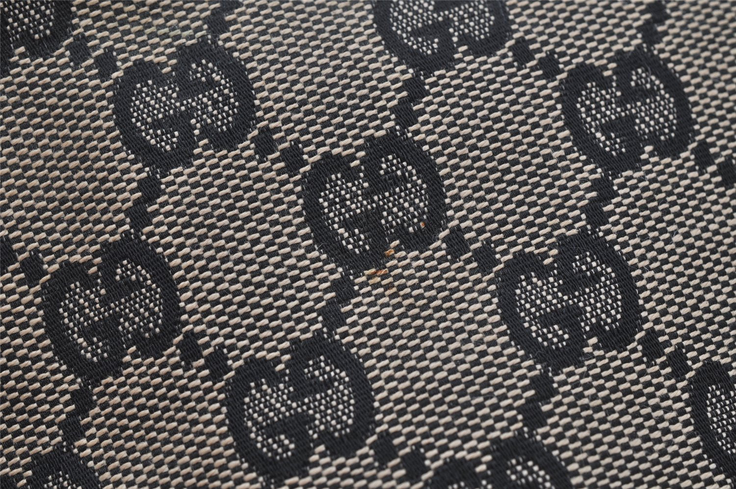 Authentic GUCCI Vintage Hand Bag Pouch Purse GG Canvas Leather 07198 Black 2441J