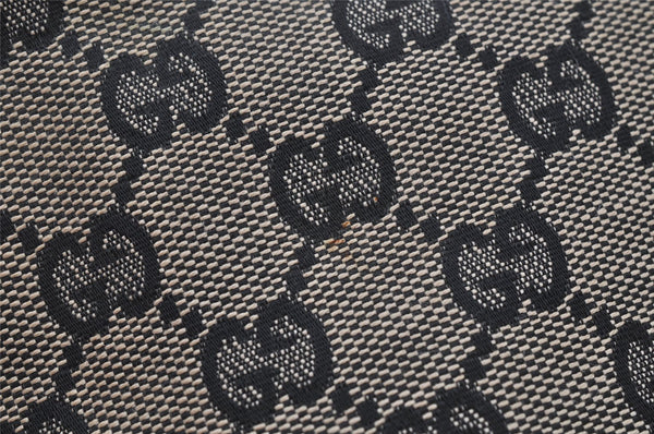 Authentic GUCCI Vintage Hand Bag Pouch Purse GG Canvas Leather 07198 Black 2441J