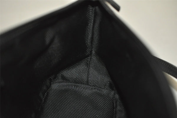 Authentic GUCCI Vintage Hand Bag Pouch Purse GG Canvas Leather 07198 Black 2441J