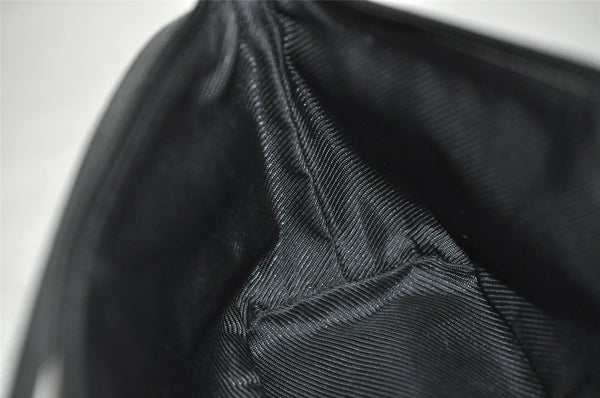 Authentic GUCCI Vintage Hand Bag Pouch Purse GG Canvas Leather 07198 Black 2441J