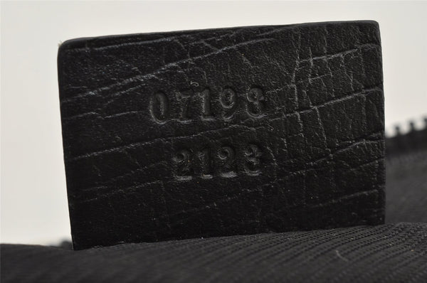 Authentic GUCCI Vintage Hand Bag Pouch Purse GG Canvas Leather 07198 Black 2441J