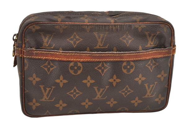 Authentic Louis Vuitton Monogram Compiegne 23 Clutch Hand Bag M51847 LV 2441K