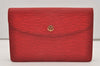 Authentic Louis Vuitton Epi Montaigne 23 Clutch Hand Bag Red M52667 LV 2442J