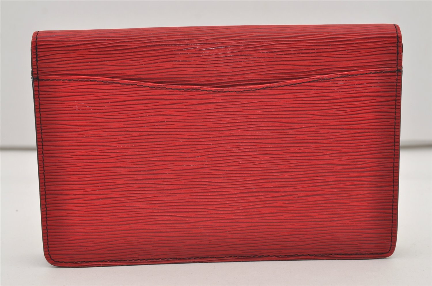 Authentic Louis Vuitton Epi Montaigne 23 Clutch Hand Bag Red M52667 LV 2442J