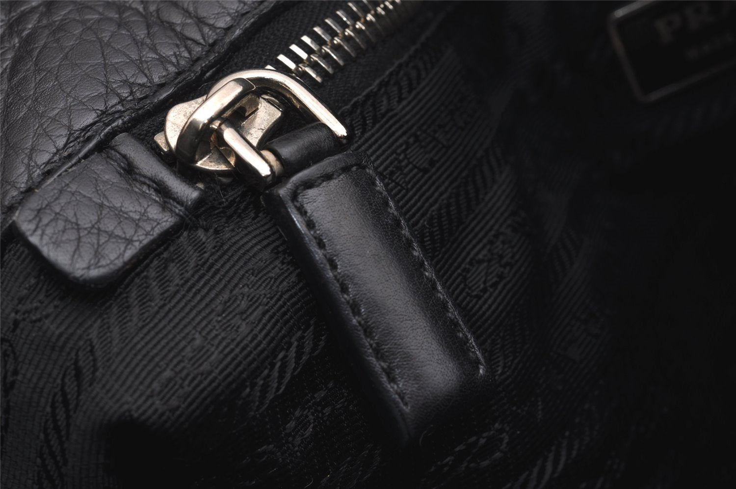 Authentic PRADA Vintage Leather Nappa Shoulder Hand Bag Black 2443I