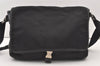 Authentic PRADA Nylon Tessuto Leather Shoulder Cross Body Bag Black 2443J