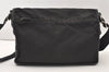 Authentic PRADA Nylon Tessuto Leather Shoulder Cross Body Bag Black 2443J