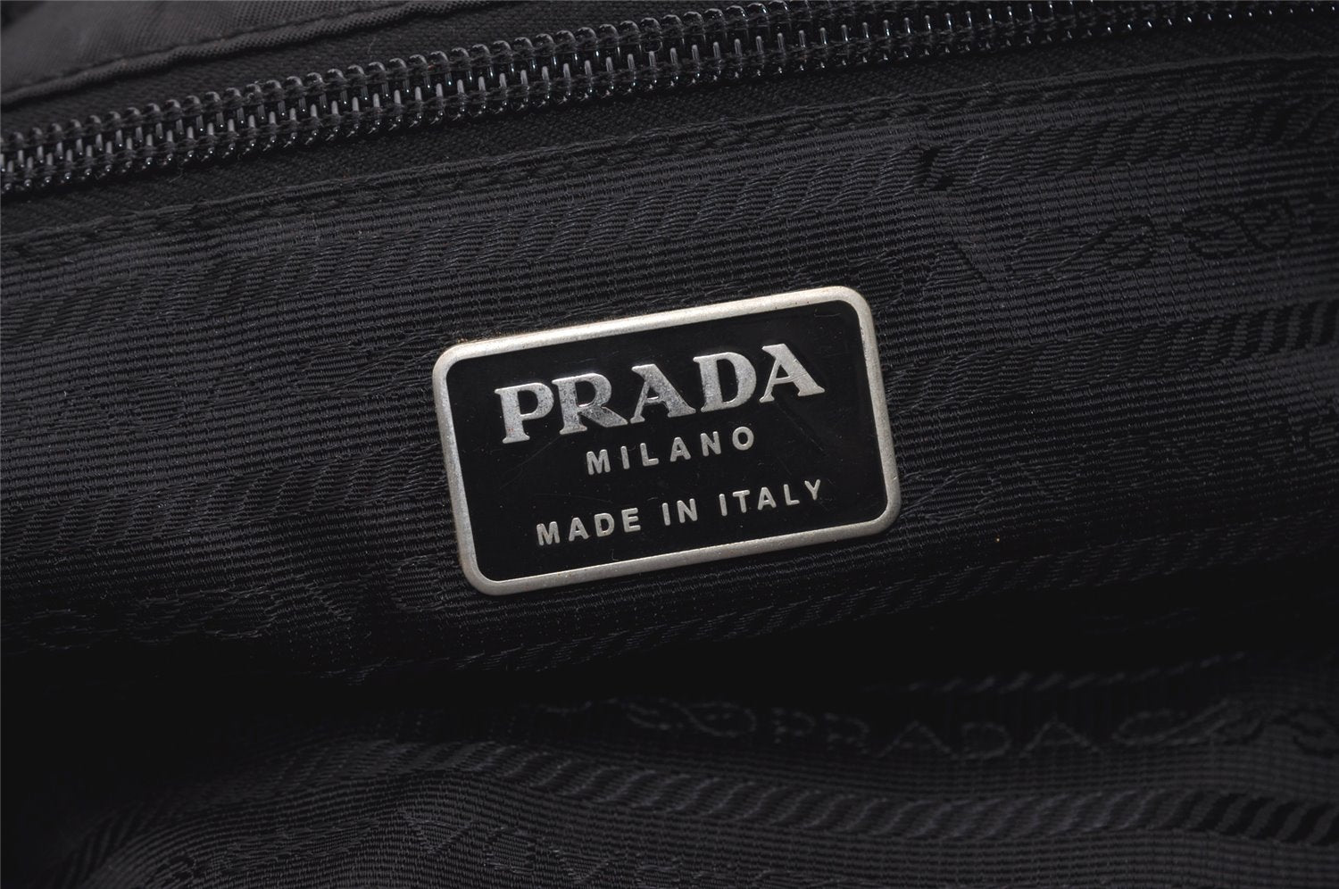 Authentic PRADA Nylon Tessuto Leather Shoulder Cross Body Bag Black 2443J