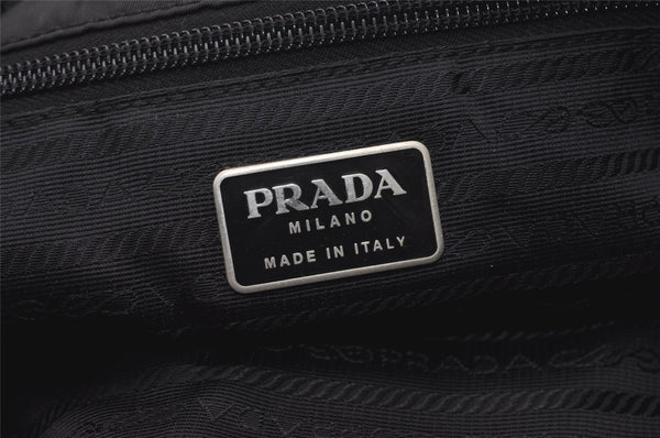 Authentic PRADA Nylon Tessuto Leather Shoulder Cross Body Bag Black 2443J