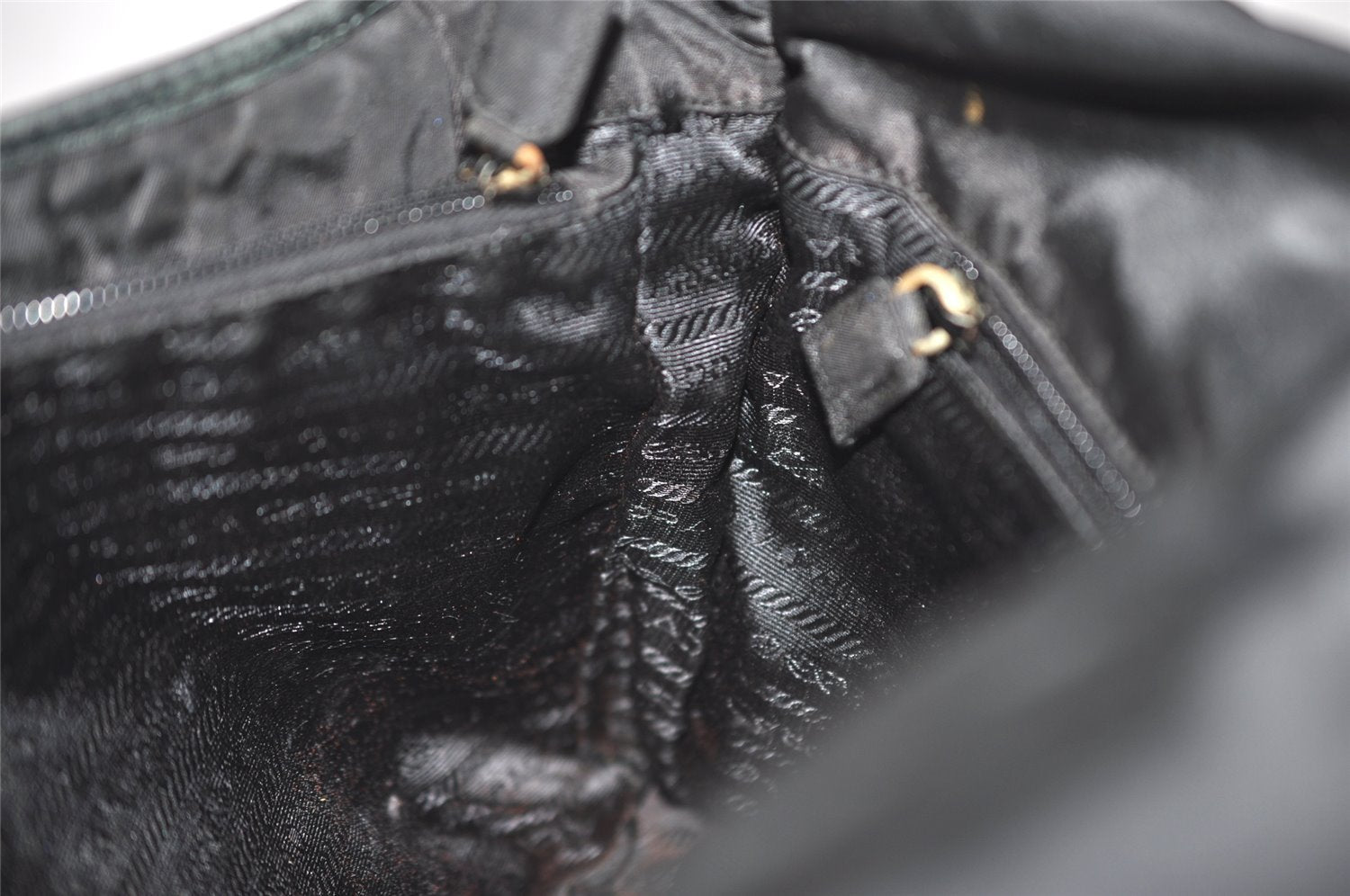 Authentic PRADA Nylon Tessuto Leather Shoulder Cross Body Bag Black 2443J