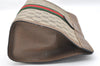 Authentic GUCCI Web Sherry Line Clutch Hand Bag GG PVC Leather Brown Junk 2444J