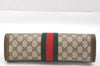 Authentic GUCCI Web Sherry Line Clutch Hand Bag GG PVC Leather Brown Junk 2444J