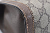 Authentic GUCCI Web Sherry Line Clutch Hand Bag GG PVC Leather Brown Junk 2444J