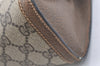Authentic GUCCI Web Sherry Line Clutch Hand Bag GG PVC Leather Brown Junk 2444J